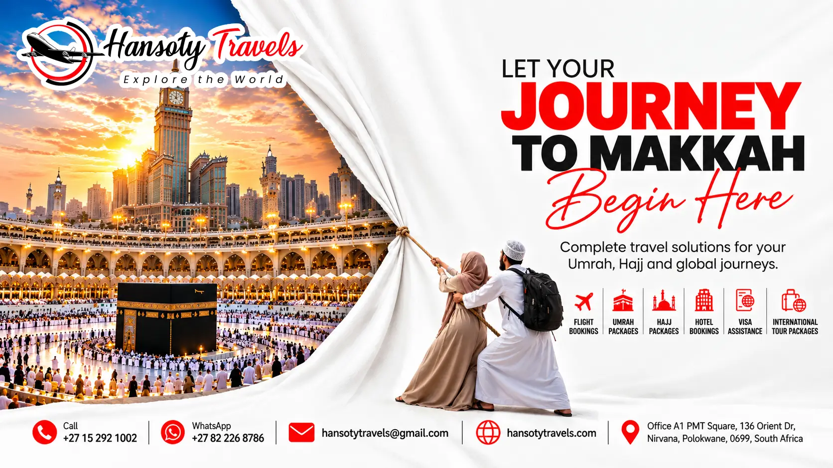 Journey to Makkah with Hansoty Travels for Umrah, Hajj and international travel